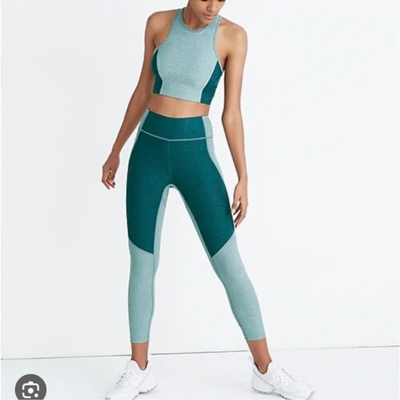 Outdoor Voices x Madewell 3/4 Crop Warmup Leggings Emerald Slate Size Medium M - Picture 3 of 10